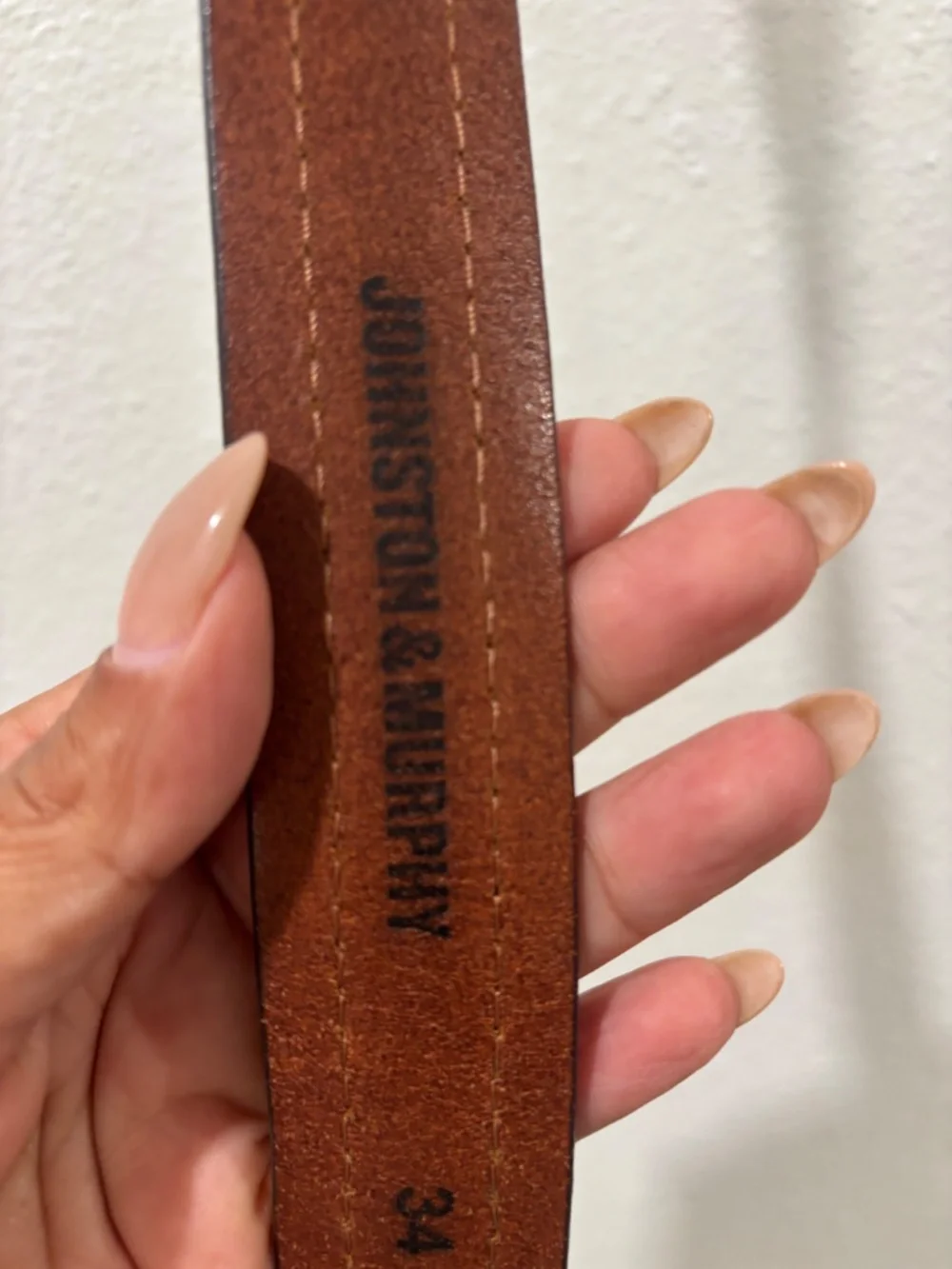 Johnston & Murphy Suede Overlay Belt Size 34 Brown/Black Made in Italy